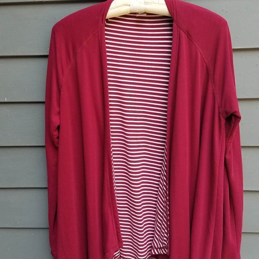 Hawthorne Deep Red Open Front Cardigan Size Medium - Picture 4 of 8